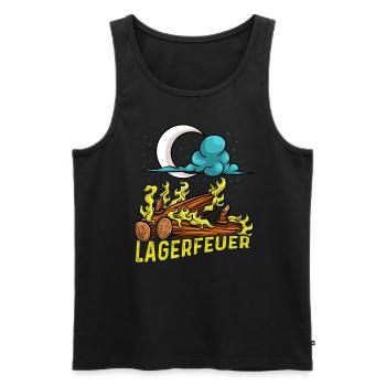 Lagerfeuer bei Nacht - Männer Premium Bio Tank Top - Schwarz - Vorne - Michal (187cm)