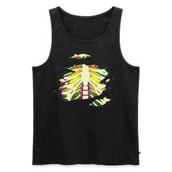 Happy Bones - Men's Premium Organic Tank Top - black - Front - Michal (187cm)