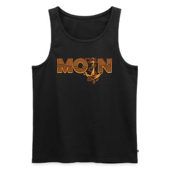 Moin - Anchor dialect North Sea Moin Moin - Men's Premium Organic Tank Top - black - Front - AI Model Male 178 light (178cm)