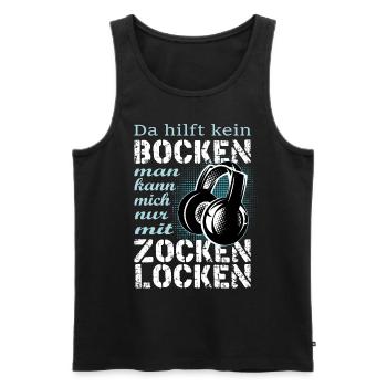 Zocken Gamen Spielen Bocken PC Headset - Männer Premium Bio Tank Top - Schwarz - Vorne - AI Model Male 178 light (178cm)