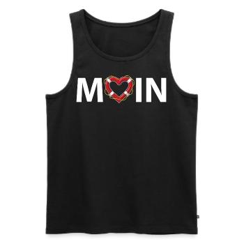 Moin mit Herz - Männer Premium Bio Tank Top - Schwarz - Vorne - Michal (187cm)