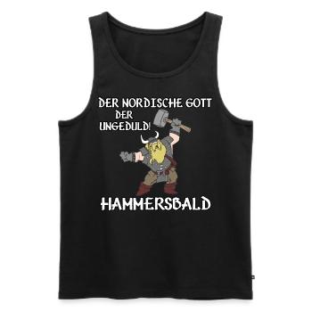 Hammersbald - Männer Premium Bio Tank Top - Schwarz - Vorne - AI Model Male 178 light (178cm)