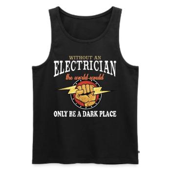 T-shirt électricien - électricien - Débardeur bio Premium Homme - noir - Devant - Michal (187cm)