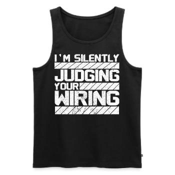 lustiges Elektriker Tshirt - Elektriker Geschenke - Männer Premium Bio Tank Top - Schwarz - Vorne - Michal (187cm)