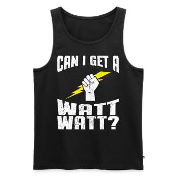 Elektriker wat wat - Elektriker Tshirt - Männer Premium Bio Tank Top - Schwarz - Vorne - Michal (187cm)
