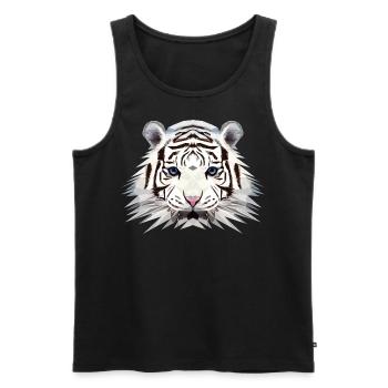Polygon Design White Tiger Weißer Tiger Snowtiger - Männer Premium Bio Tank Top - Schwarz - Vorne - Michal (187cm)
