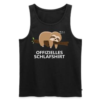 Offizielles Schlafshirt - Männer Premium Bio Tank Top - Schwarz - Vorne - Michal (187cm)