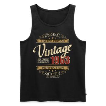 60ème anniversaire né en 1963 Vintage Rétro - Débardeur bio Premium Homme - noir - Devant - Michal (187cm)