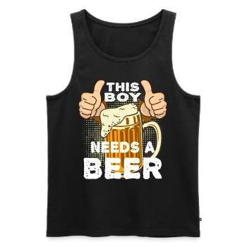 Beer Beer Drinkers Young Brewery - Men's Premium Organic Tank Top - black - Front - Michal (187cm)