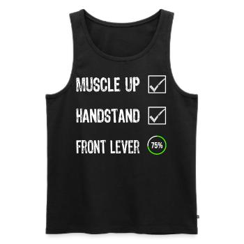 Calisthenics Checklist Motivation Sportler T-shirt - Männer Premium Bio Tank Top - Schwarz - Vorne - AI Model Male 178 light (178cm)