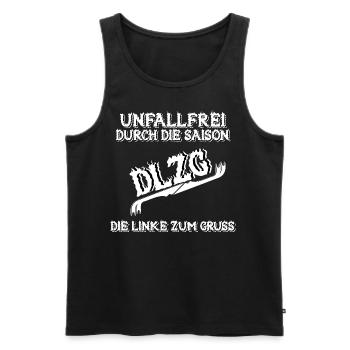 Unfallfrei durch die Saison, mit Kurventraining - Männer Premium Bio Tank Top - Schwarz - Vorne - AI Model Male 178 light (178cm)
