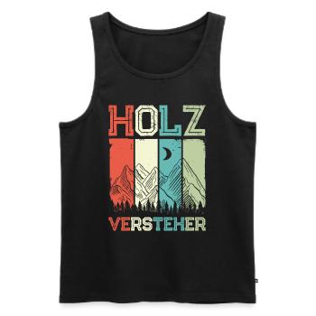 Holzversteher Holz Hacken Retro Vintage - Männer Premium Bio Tank Top - Schwarz - Vorne - Michal (187cm)