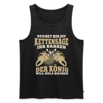 Kettensäge Sägespäne Motorsäge Holz Lustiger Spruc - Männer Premium Bio Tank Top - Schwarz - Vorne - Michal (187cm)