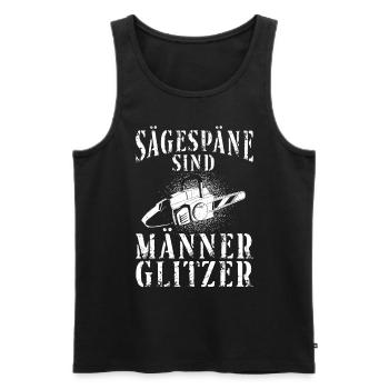 Kettensäge Sägespäne Motorsäge Holz Lustiger Spruc - Männer Premium Bio Tank Top - Schwarz - Vorne - Michal (187cm)