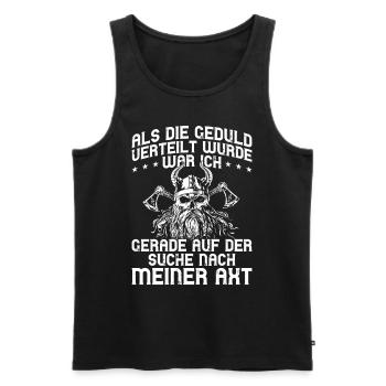 Wikinger Axt Holz hacken Viking Lustiger Spruch - Männer Premium Bio Tank Top - Schwarz - Vorne - Michal (187cm)