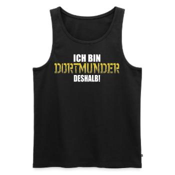 Ich bin dortmunder deshalb Stadt Dortmund - Männer Premium Bio Tank Top - Schwarz - Vorne - Michal (187cm)