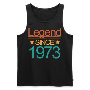 Idée cadeau d’anniversaire - Légende depuis 1973 - Débardeur bio Premium Homme - noir - Devant - AI Model Male 178 light (178cm)