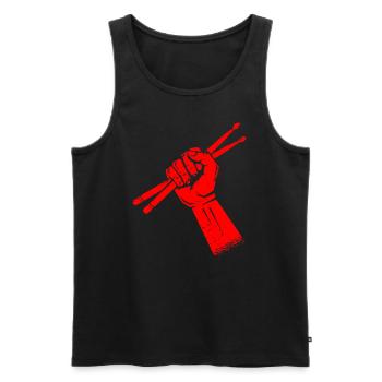 Batterie Batteur Baguettes - Débardeur bio Premium Homme - noir - Devant - Michal (187cm)