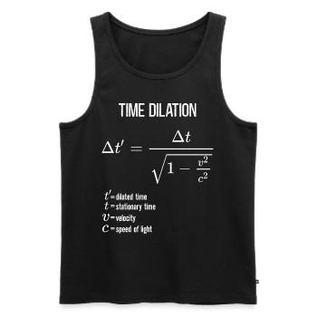 Dilatation temporelle de la relativité restreinte - Débardeur bio Premium Homme - noir - Devant - Michal (187cm)