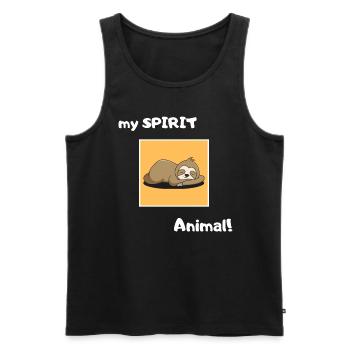 my spirit animal Faultier - Männer Premium Bio Tank Top - Schwarz - Vorne - Michal (187cm)