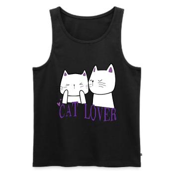 Wickedly Handsome Evil Cute Cat - Men's Premium Organic Tank Top - black - Front - AI Model Male 178 light (178cm)