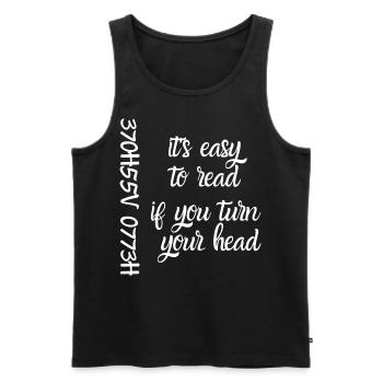 370H55V 0773H | Streetwear - Männer Premium Bio Tank Top - Schwarz - Vorne - AI Model Male 178 light (178cm)