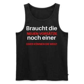 Silvester Vorsätze Neujahr lustiger Spruch witzig - Männer Premium Bio Tank Top - Schwarz - Vorne - Michal (187cm)