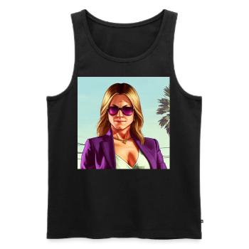 GTA5 Look - Jennifer Aniston - Débardeur bio Premium Homme - noir - Devant - Michal (187cm)
