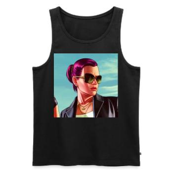 GTA5 Look - Nena - Débardeur bio Premium Homme - noir - Devant - Michal (187cm)