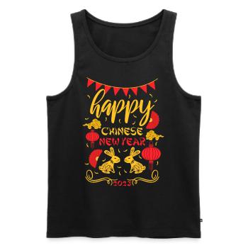 Happy Chinese New Year 2023 Party - Männer Premium Bio Tank Top - Schwarz - Vorne - Michal (187cm)