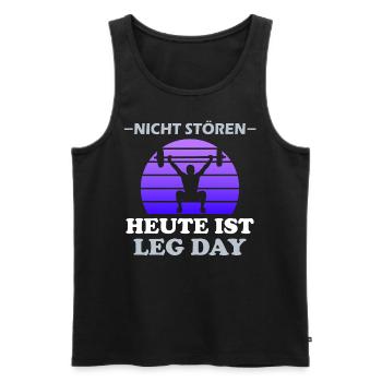 Nicht Stören Leg Day Bein Training Gym lustig - Männer Premium Bio Tank Top - Schwarz - Vorne - AI Model Male 178 light (178cm)