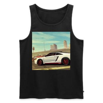GTA Look - Muscle Car - Männer Premium Bio Tank Top - Schwarz - Vorne - AI Model Male 178 light (178cm)
