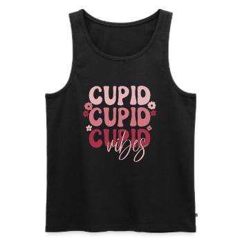Valentine's Day Heart Love Gift Idea T-shirt - Men's Premium Organic Tank Top - black - Front - Michal (187cm)