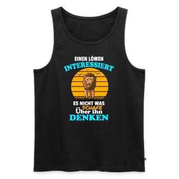 Löwe interessiert schafe nicht Alphatier Spruch - Männer Premium Bio Tank Top - Schwarz - Vorne - Michal (187cm)