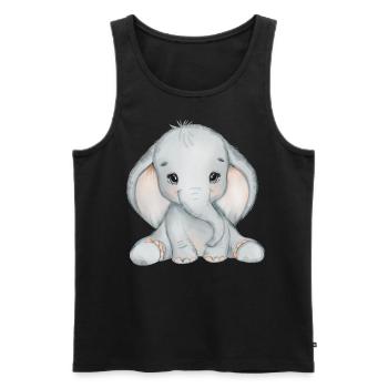 Elephant Family Mama Baby T-Shirt - Men's Premium Organic Tank Top - black - Front - Michal (187cm)