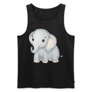 Elephant Family Mama Baby T-Shirt - Men's Premium Organic Tank Top - black - Front - AI Model Male 178 light (178cm)