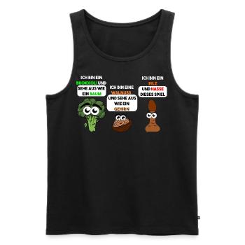 Brokkoli Walnuss Pilz - Männer Premium Bio Tank Top - Schwarz - Vorne - AI Model Male 178 light (178cm)