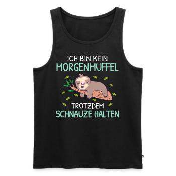 kein Morgenmuffel Schnauze Schlaf T-shirt humor - Männer Premium Bio Tank Top - Schwarz - Vorne - Michal (187cm)
