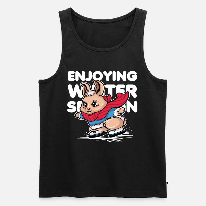 ENJOY WINTER Geschenk Schneekristall - Männer Premium Bio Tank Top - Schwarz