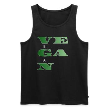 VÉGÉTALIEN - Débardeur bio Premium Homme - noir - Devant - Michal (187cm)