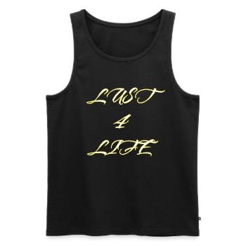 LUST 4 LIFE - Men's Premium Organic Tank Top - black - Front - AI Model Male 178 light (178cm)