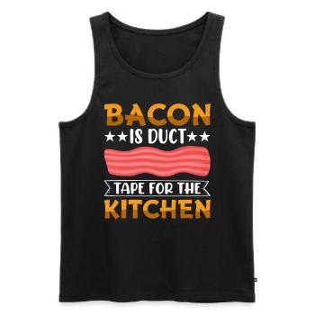 Bacon - Maître grillade - BBQ - Débardeur bio Premium Homme - noir - Devant - Michal (187cm)