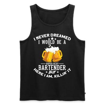 Barman - Barman - Débardeur bio Premium Homme - noir - Devant - AI Model Male 178 light (178cm)
