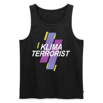 Klimaterrorist - Männer Premium Bio Tank Top - Schwarz - Vorne - AI Model Male 178 light (178cm)