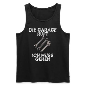 Die Garage ruft ich muss gehen Handwerker Geschenk - Männer Premium Bio Tank Top - Schwarz - Vorne - Michal (187cm)