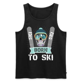 Wintersport Skifahrer Skiing Born to Ski - Men's Premium Organic Tank Top - black - Front - AI Model Male 178 light (178cm)