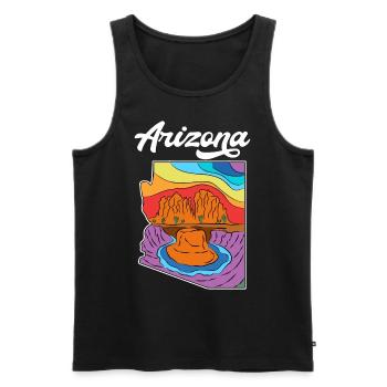 Arizona Vintage Retro Outdoor - Men's Premium Organic Tank Top - black - Front - AI Model Male 178 light (178cm)