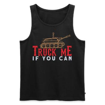 Tank Soldier - Tank Tshirt - Soldier Gift - Men's Premium Organic Tank Top - black - Front - Michal (187cm)