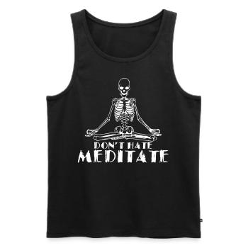 Meditation- Do not meditate - Men's Premium Organic Tank Top - black - Front - AI Model Male 178 light (178cm)