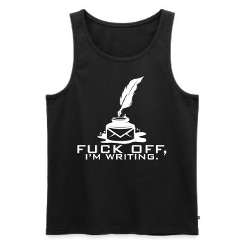 Writing Novelty for Writers - Men's Premium Organic Tank Top - black - Front - AI Model Male 178 light (178cm)